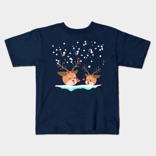 Christmas cute reindeer Kids T-Shirt